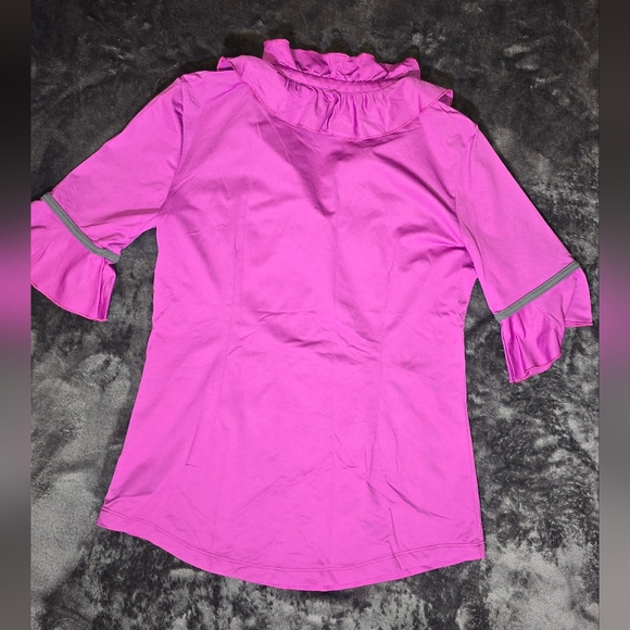 Jofit Magenta Ruffle Trim Country Club Top - Picture 6 of 8